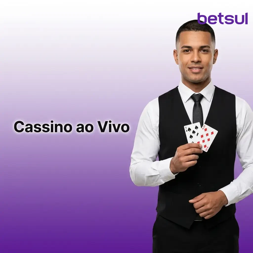 Cassino ao vivo da Betsul com crupiês reais em HD, roleta, blackjack, bacará e game shows interativos