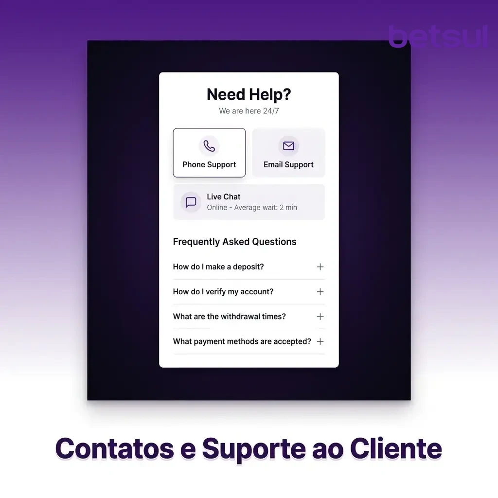Suporte ao cliente Betsul: chat ao vivo, e-mail e FAQ para dúvidas sobre conta, pagamentos e apostas