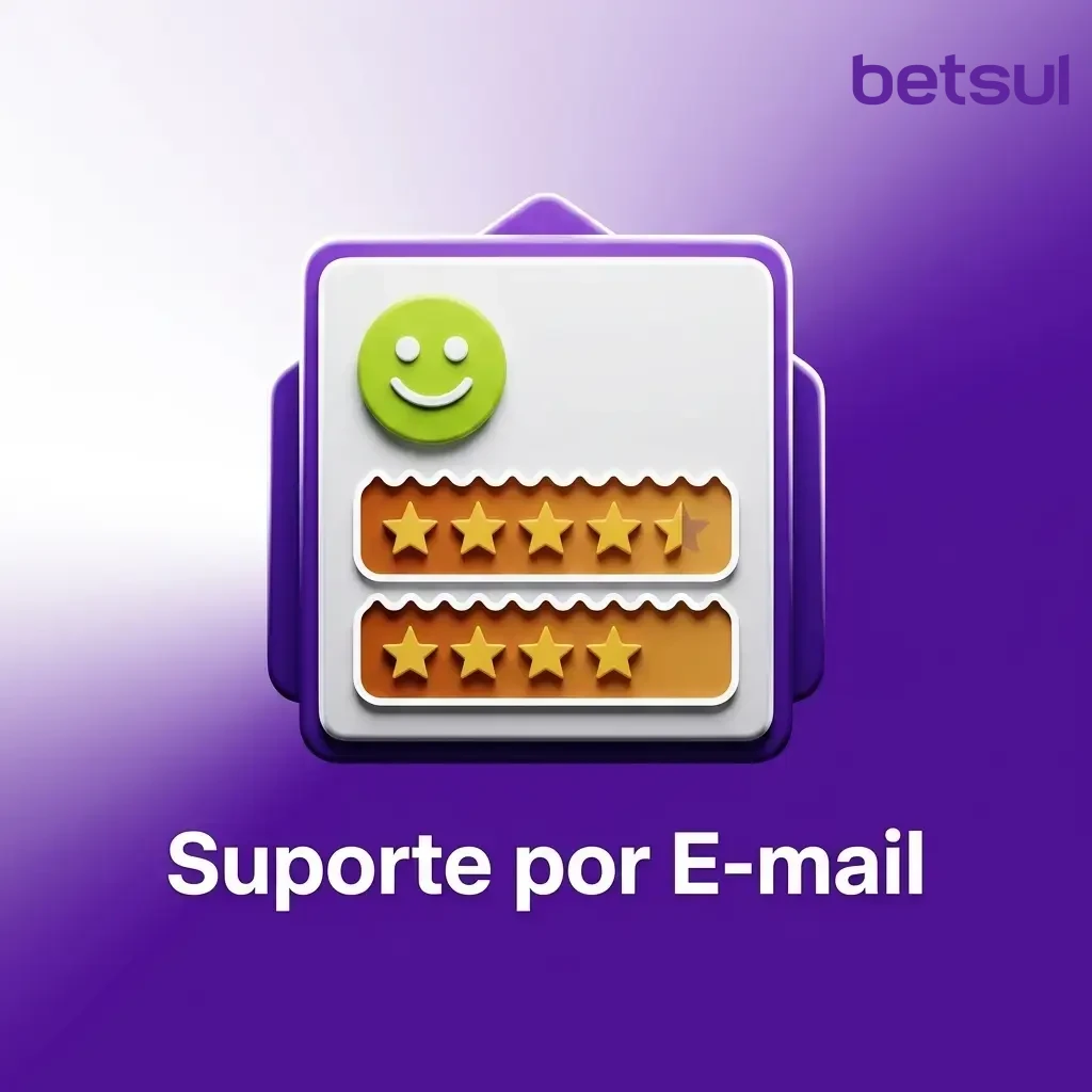 Suporte por e-mail da Betsul para envio de documentos, solicitações formais e reclamações com resposta em até 24 horas úteis.