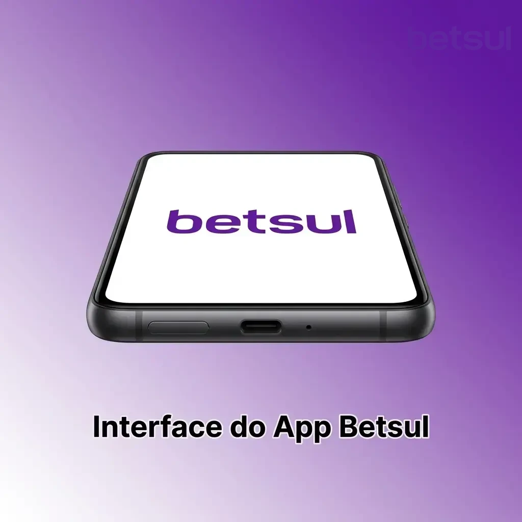 Interface do aplicativo Betsul no celular com menus intuitivos para apostas esportivas e jogos de cassino