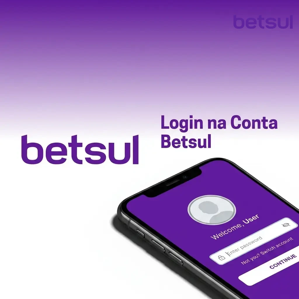 Tela de login da conta Betsul com campos para e-mail, senha e autenticação em dois fatores