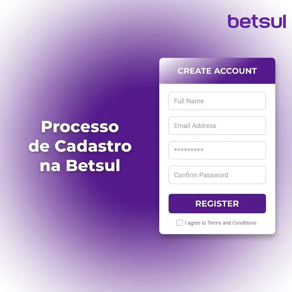 Passo a passo do processo de cadastro na Betsul com formulário, dados pessoais e primeiro depósito via Pix